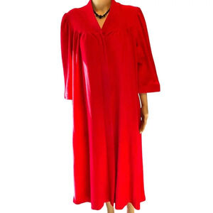 Vintage Vanity fair made in USA Red Nightgown Robe 3\4 Sleeves Women Size M